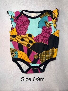 Baby One-Piece Onesie in Nightmare Before Christmas print.